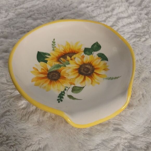Vtg. Big Mamaw "Sunflower" Ceramic Spoon Rest - Picture 1 of 5
